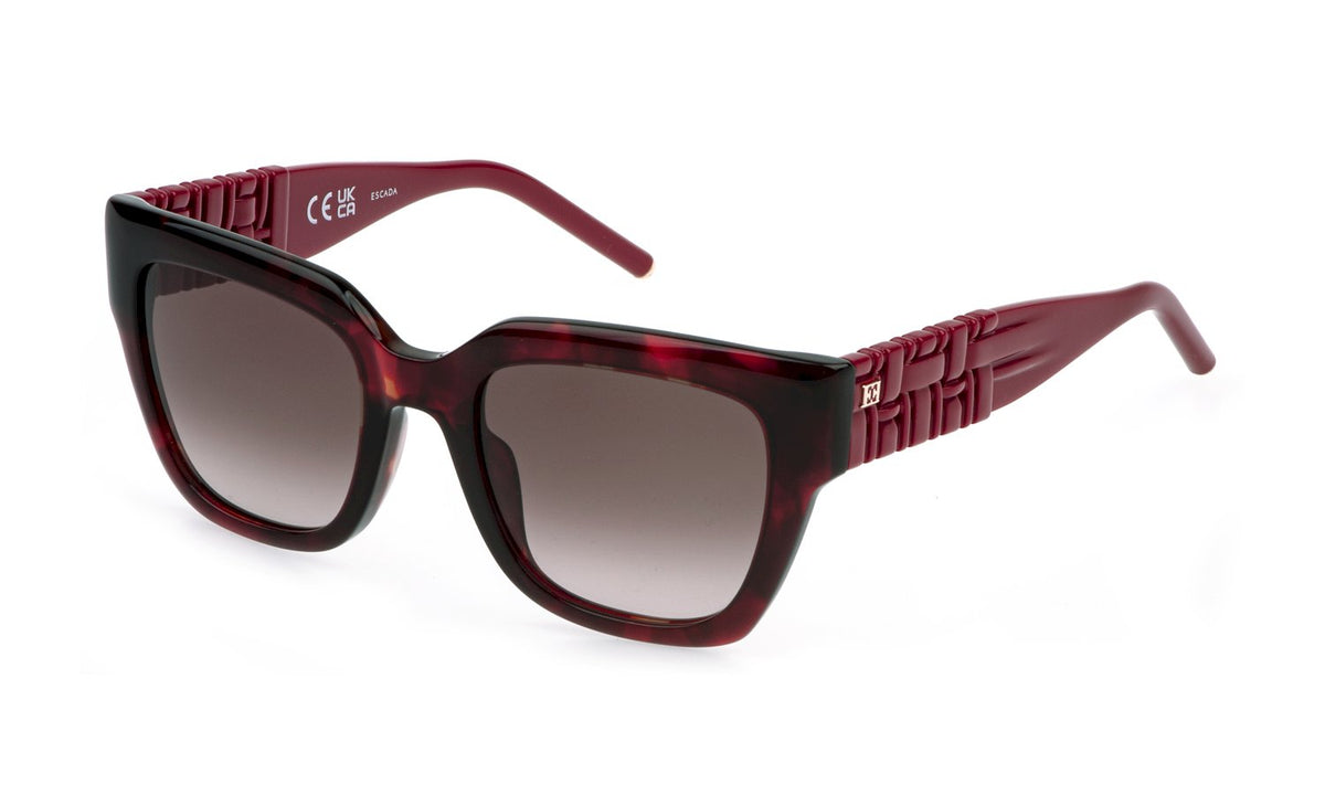 ESCADA - Sesg36 - sunglasses escada - Farbe: 09SZ - SHINY TRANSP.RED HAVANA - Größe 52