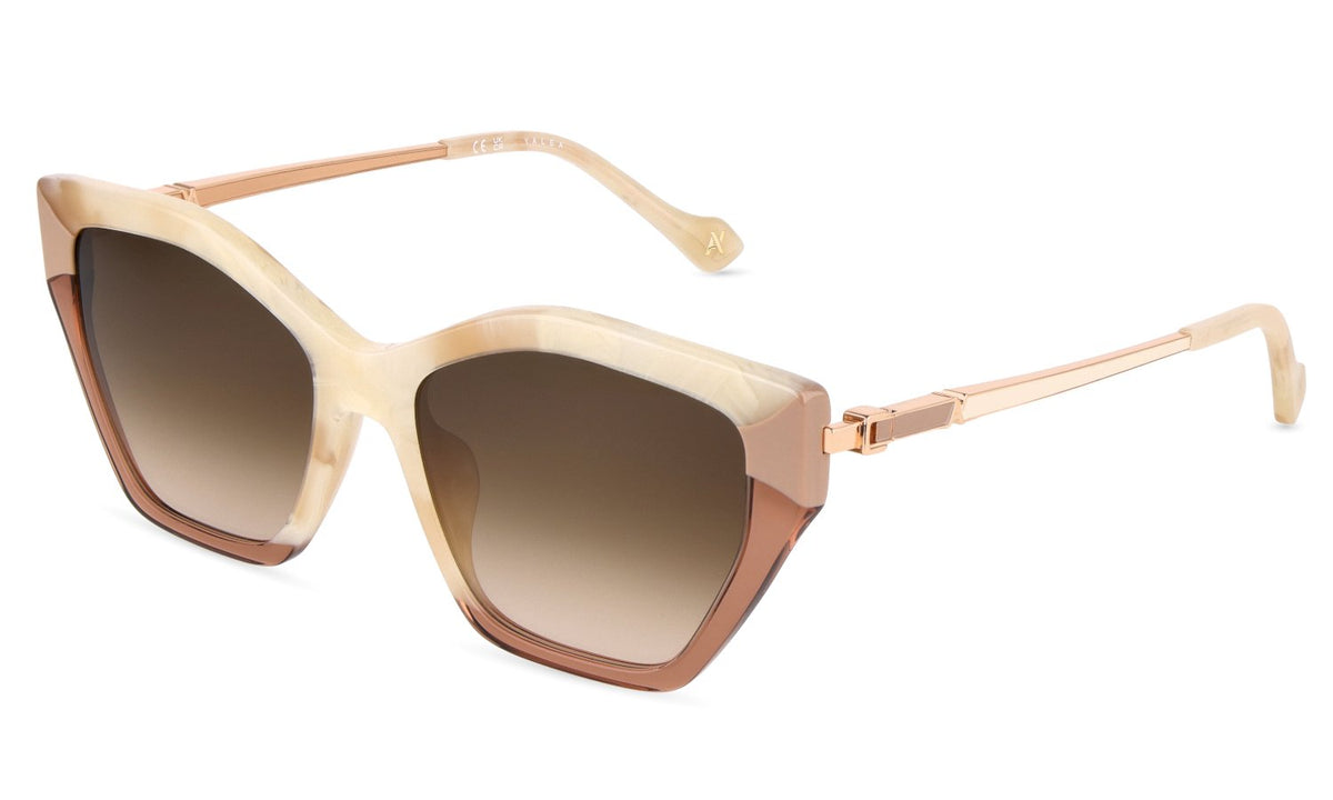 Sya258 - sunglasses yalea - Farbe: 09YL - MARMORIZED IVORY - Größe 55