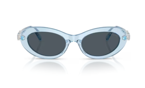 Sonnenbrille Swarovski - 0SK6042 - 107887 - Hellblau transparent - Größe(n) 53 (XXL)