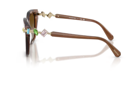 Sonnenbrille Swarovski- 0SK6041 - Farbe: 1067T5 - Braun transparent - Größe(n) 53 (XL)