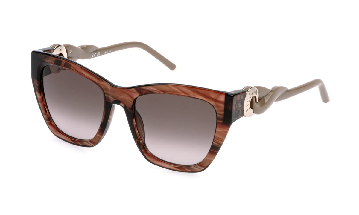 ESCADA - Sesg38 - sunglasses escada - Farbe: 3BQY - STRIPED BROWN - Größe 55