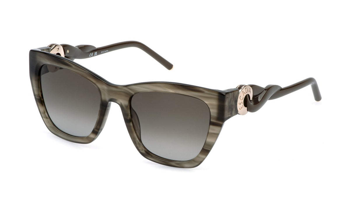 ESCADA - Sesg38 - sunglasses escada - Farbe: 09N6 - SHINY STRIPED GREEN - Größe 55