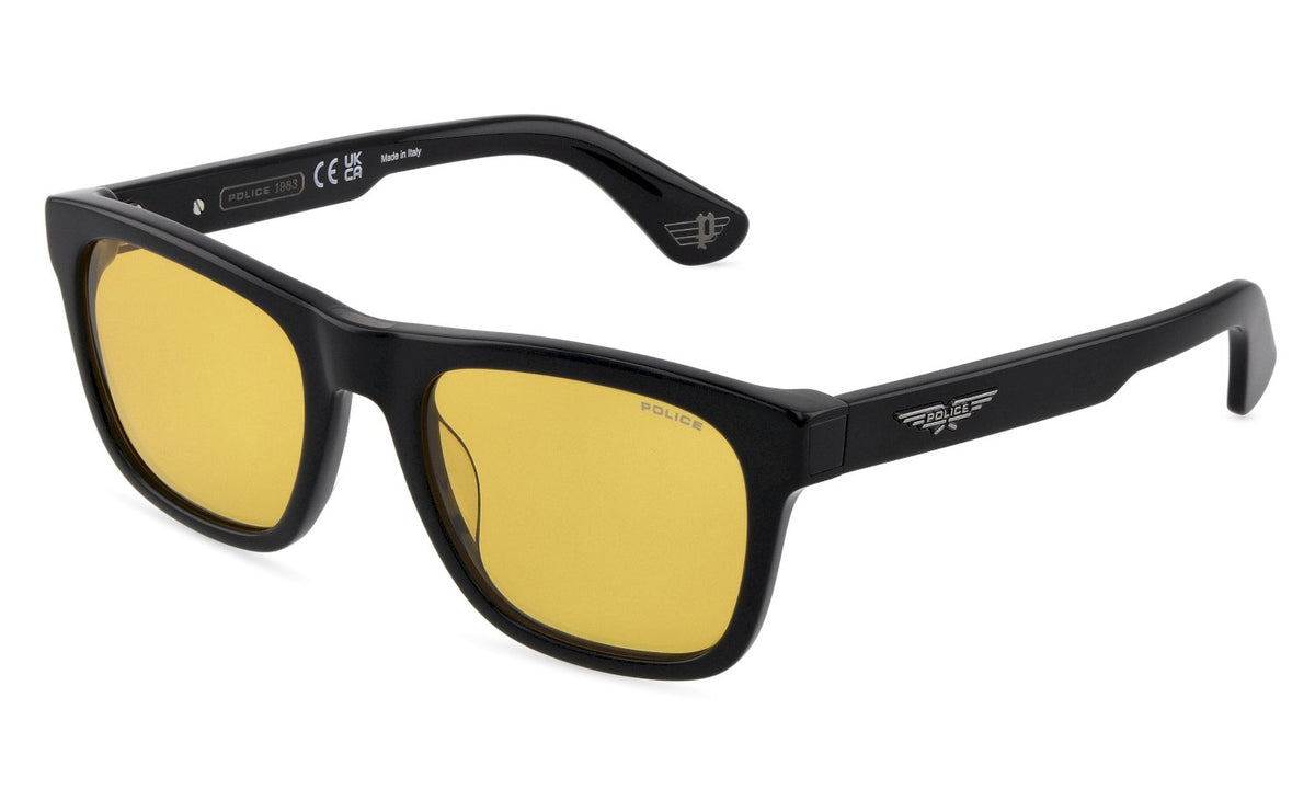Sple37n - sunglasses police - Farbe: 700G - SHINY BLACK - Größe 52