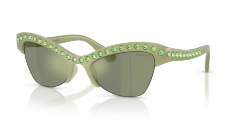 Sonnenbrille Swarovski - 0SK6043 - 10746R - Grün milchig - Größe(n) 55 (XL)