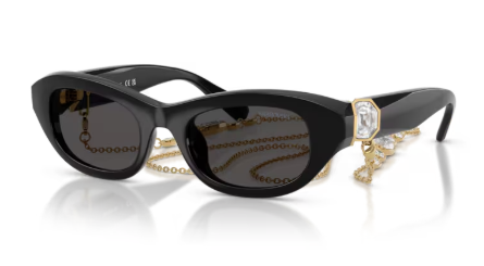 Sonnenbrille Swarovski - 0SK6036U - Farbe : 107687 - Schwarz - Größe(n) 50 (XS)