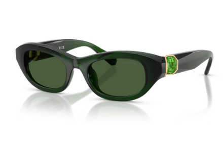 Sonnenbrille Swarovski - 0SK6036U - Farbe : 108171 - Milky dark green - Größe(n) 50 (XS)